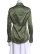 Ramy Brook Satin Long Sleeve Button-Up Top