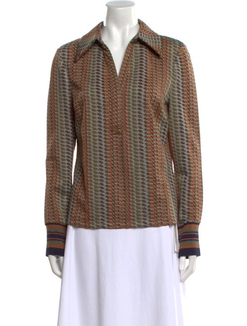 Ramy Brook Printed Long Sleeve Button-Up Top