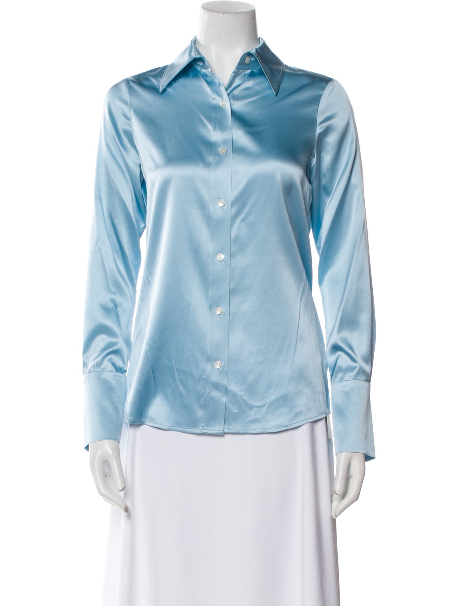 Ramy Brook Silk Long Sleeve Button-Up Top