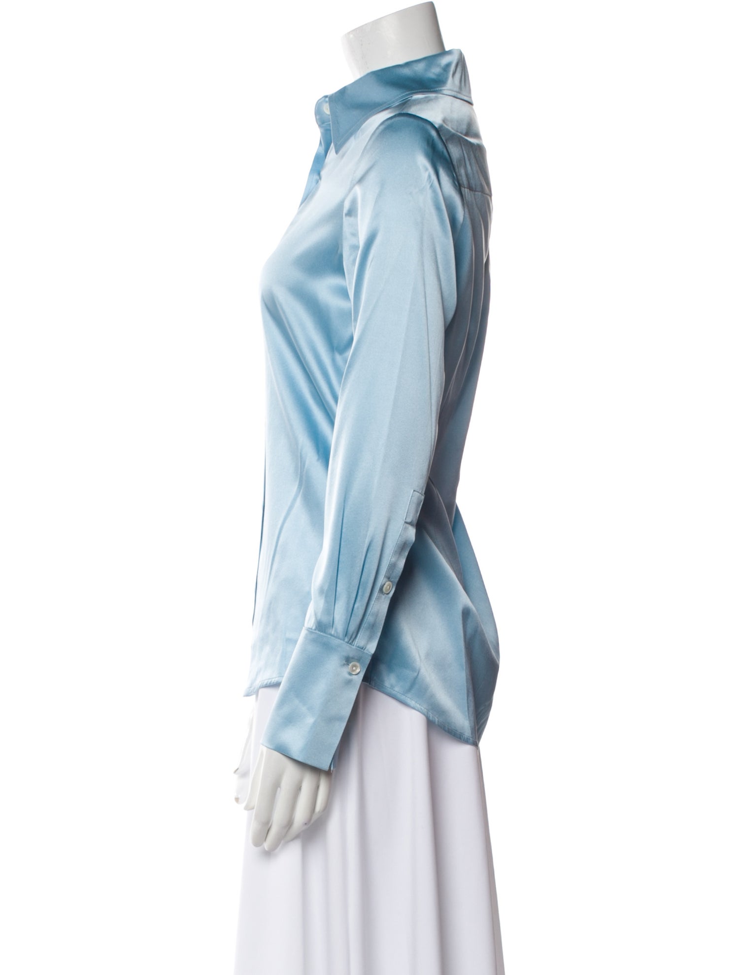 Ramy Brook Silk Long Sleeve Button-Up Top