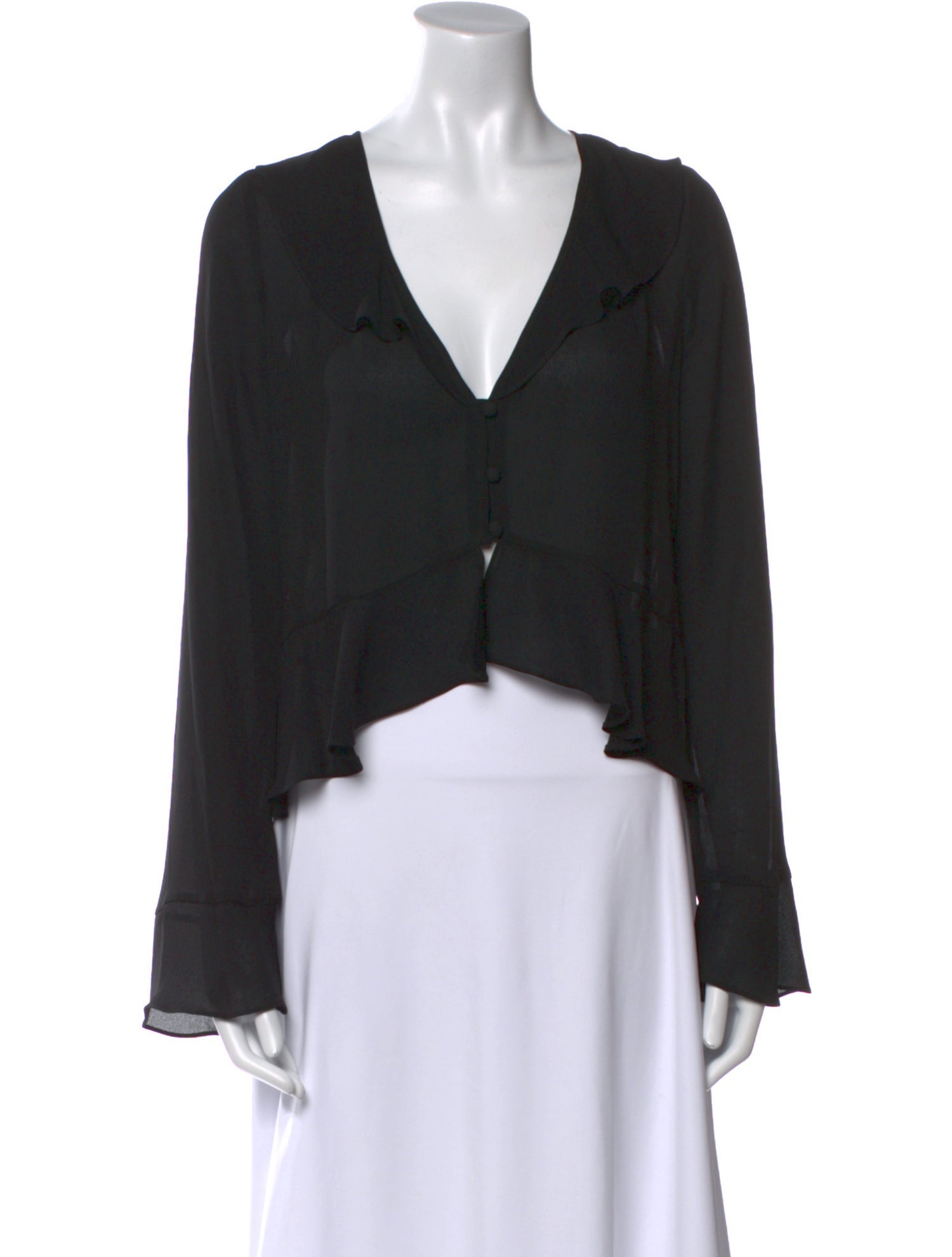 Ramy Brook V-Neck Long Sleeve Crop Top w/ Tags