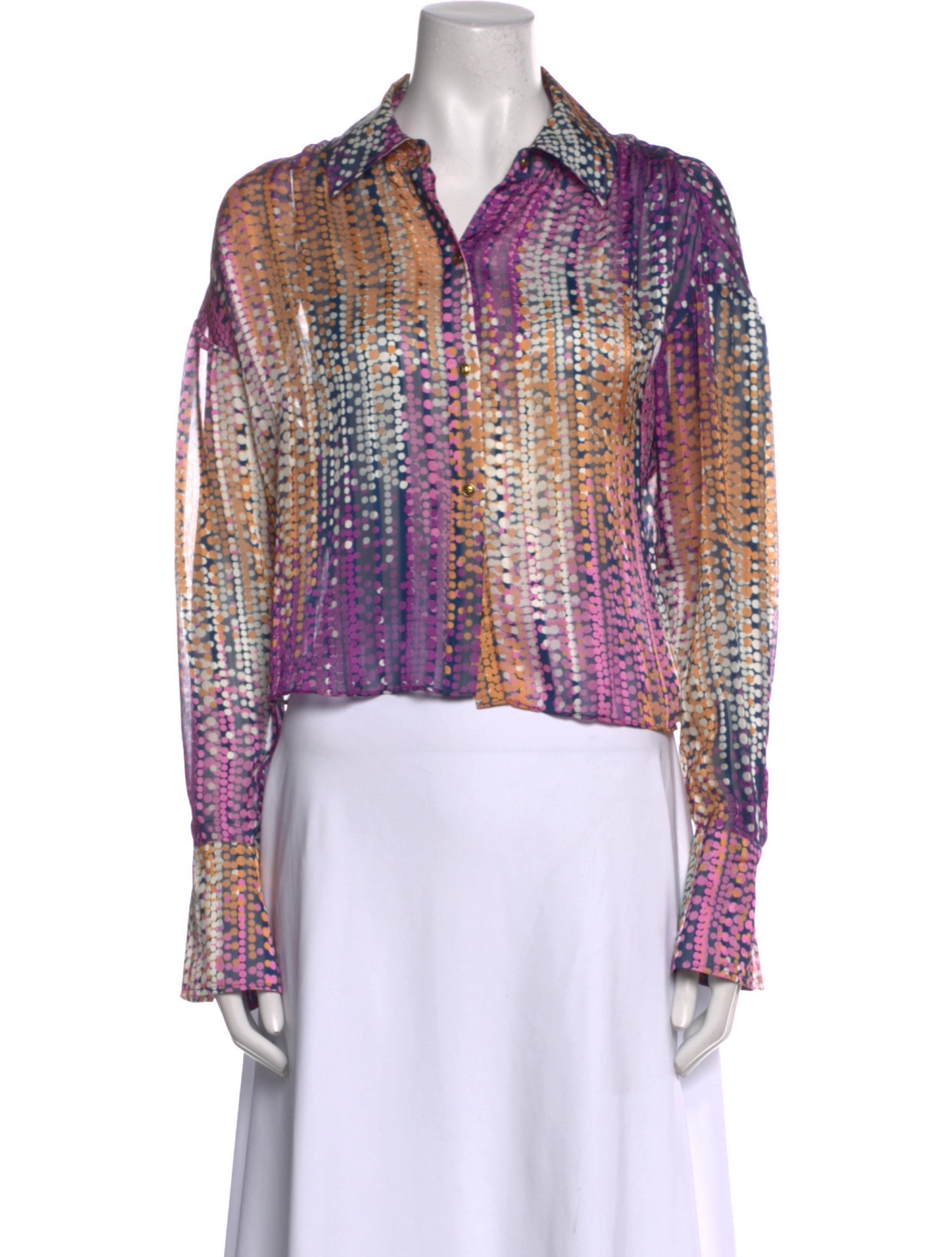 Ramy Brook Paisley Print Long Sleeve Crop Top