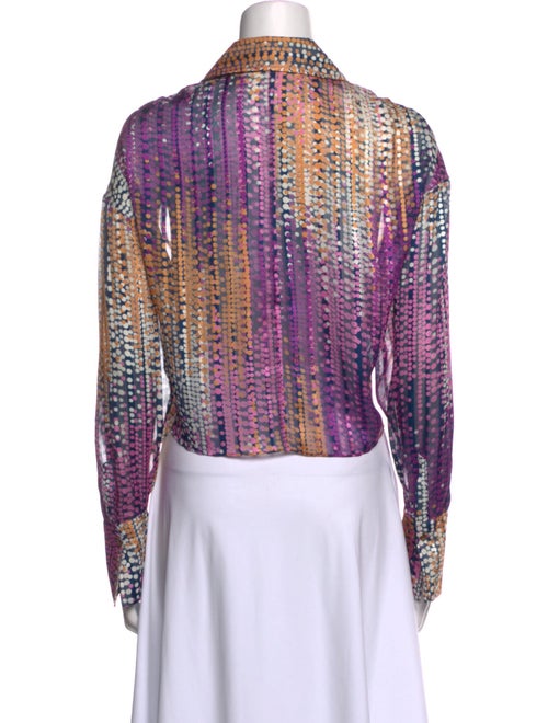 Ramy Brook Paisley Print Long Sleeve Crop Top