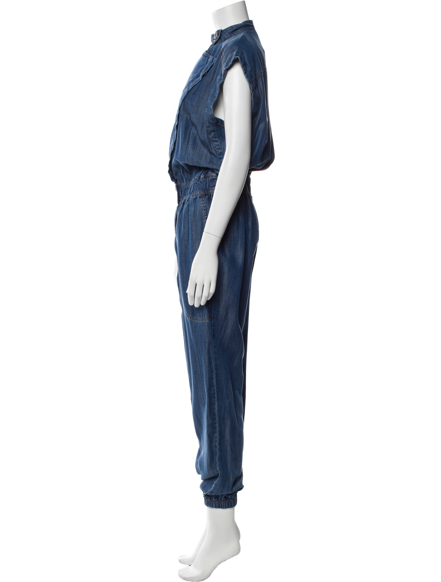 Ramy Brook Chambray Mock Neck Jumpsuit