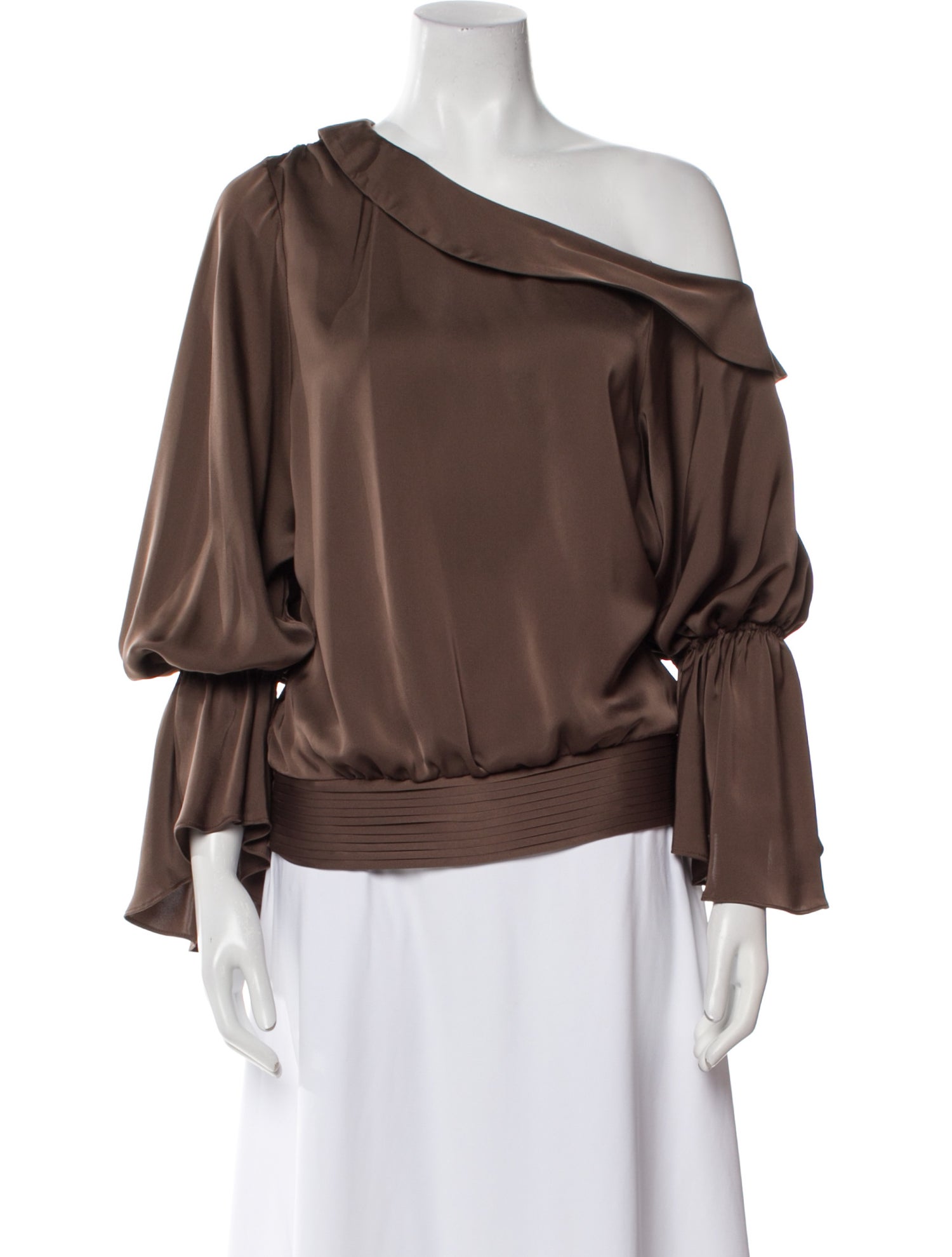 Ramy Brook One-Shoulder Three-Quarter Sleeve Blouse