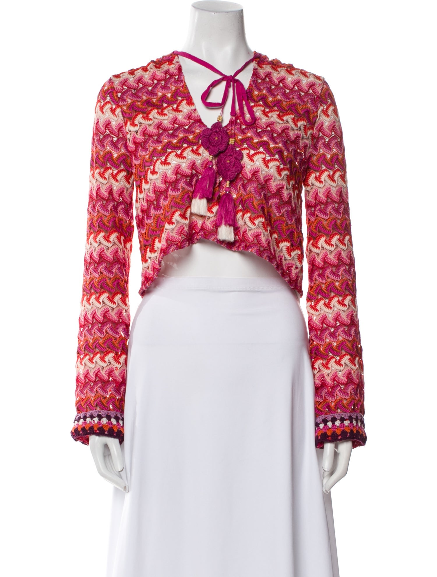 Ramy Brook Printed V-Neck Crop Top w/ Tags