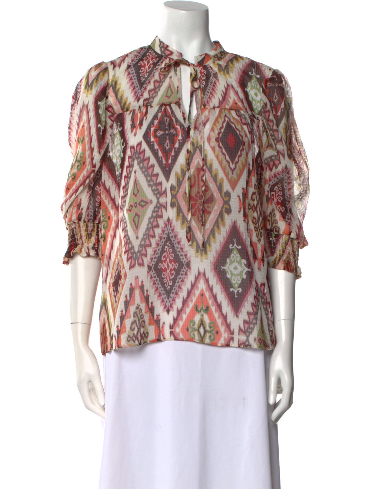 Ramy Brook Printed V-Neck Blouse w/ Tags