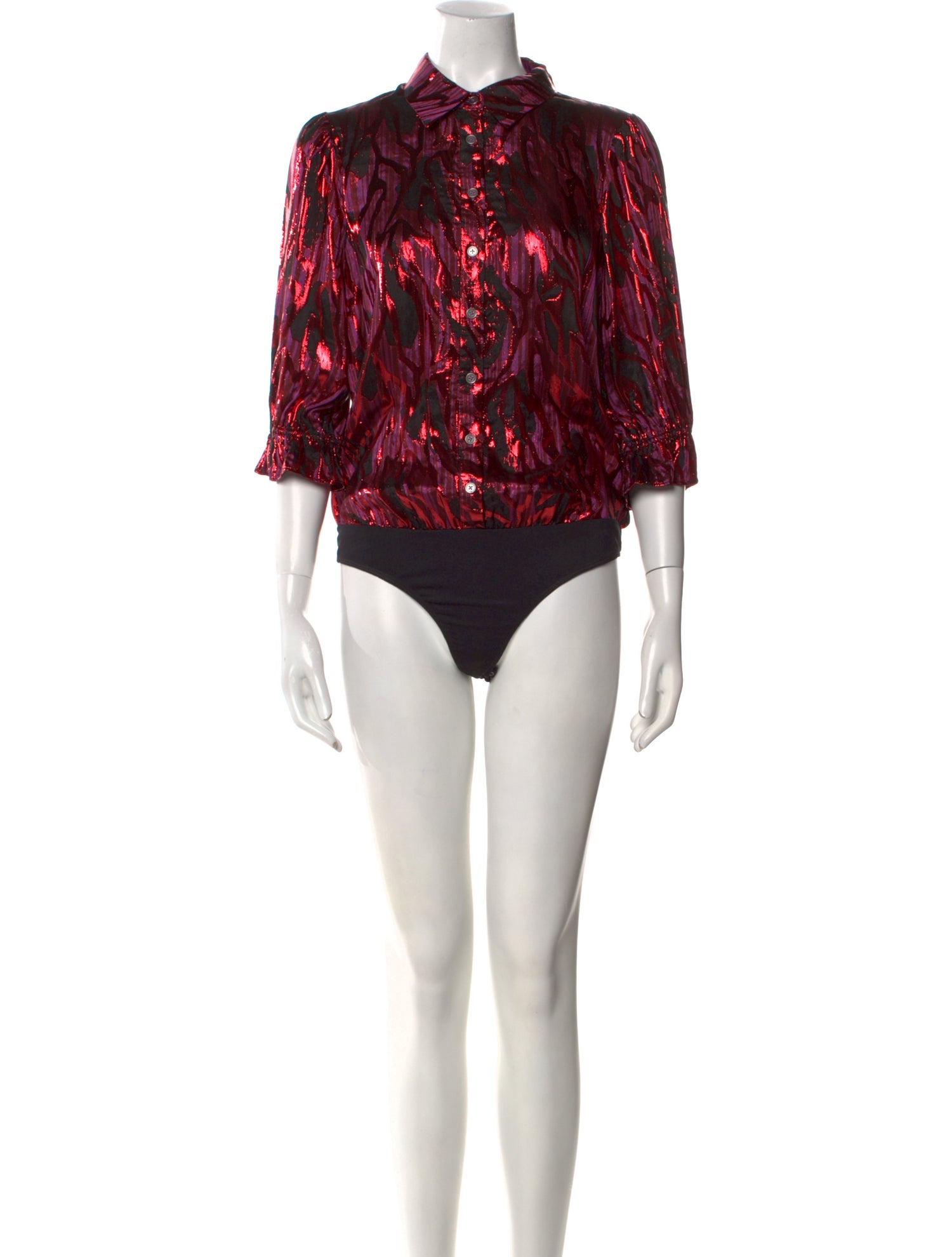 Ramy Brook Floral Print Mock Neck Bodysuit w/ Tags