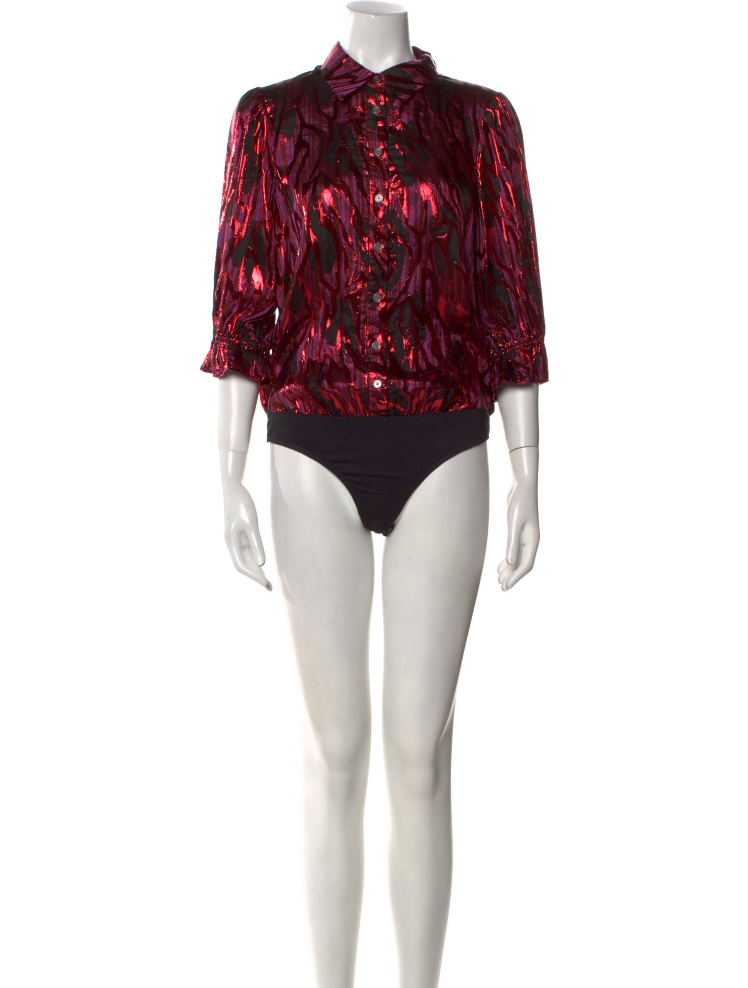 Ramy Brook Printed Mock Neck Bodysuit w/ Tags