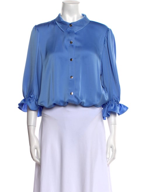 Ramy Brook Mock Neck Three-Quarter Sleeve Crop Top