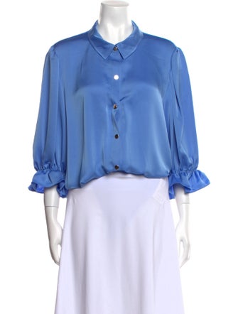 Ramy Brook Three-Quarter Sleeve Crop Top