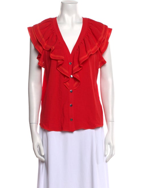 Ramy Brook V-Neck Short Sleeve Blouse