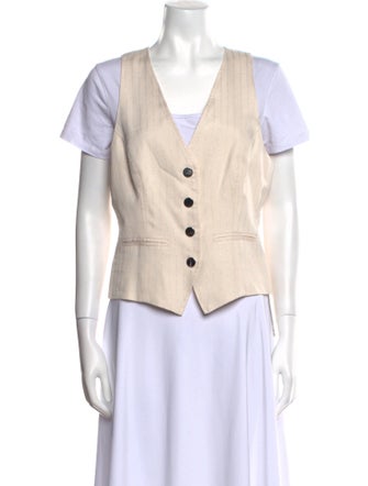 Ramy Brook V-Neck Short Sleeve Button-Up Top