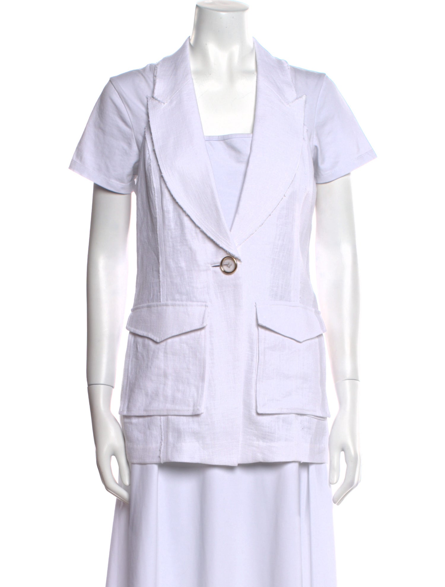 Ramy Brook V-Neck Short Sleeve Button-Up Top