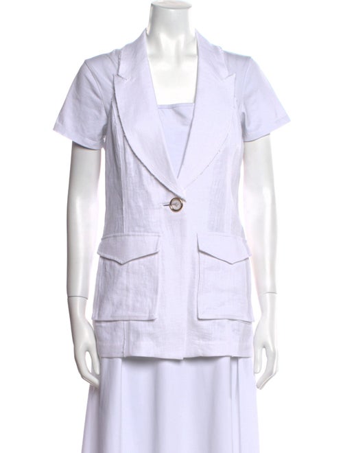 Ramy Brook V-Neck Short Sleeve Button-Up Top