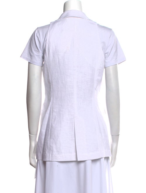 Ramy Brook V-Neck Short Sleeve Button-Up Top