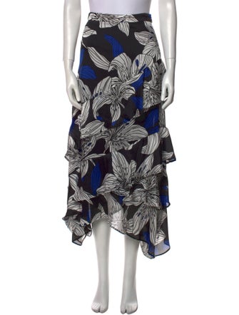 Ramy Brook Floral Print Midi Length Skirt