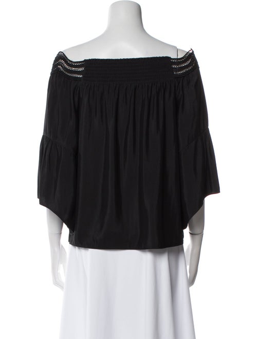 Ramy Brook Bateau Neckline Three-Quarter Sleeve Blouse