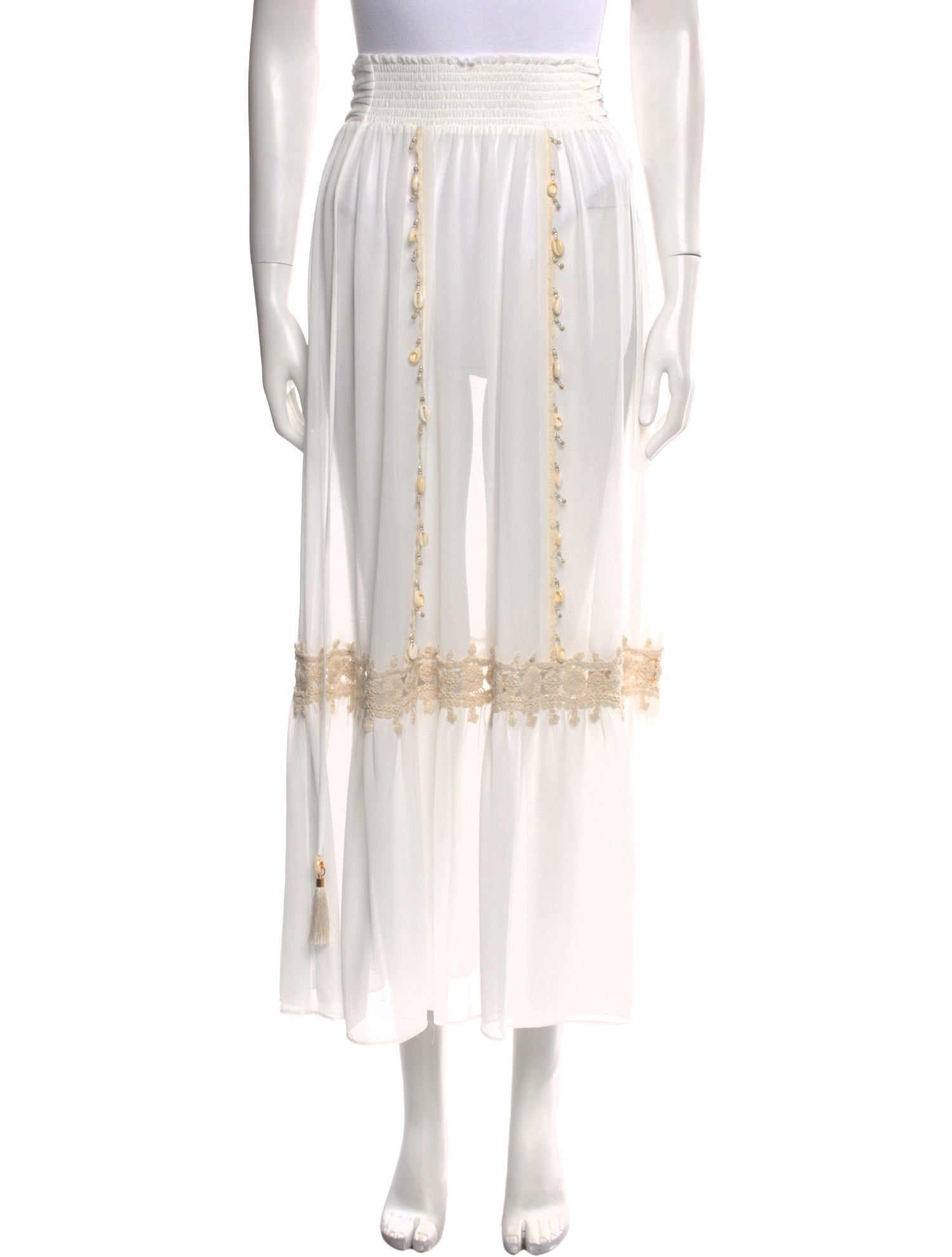 Ramy Brook Tassel Accents Midi Length Skirt