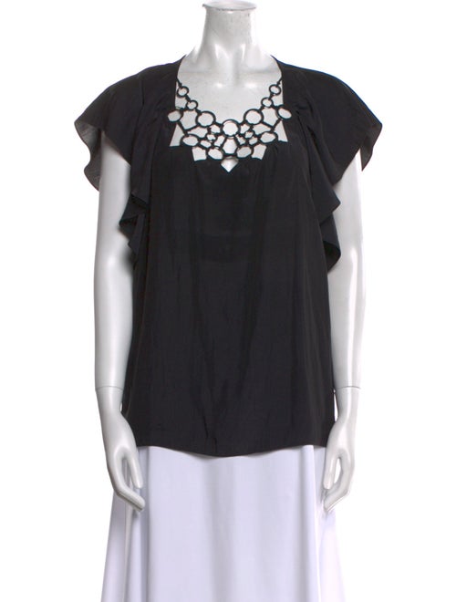 Ramy Brook Scoop Neck Short Sleeve Blouse