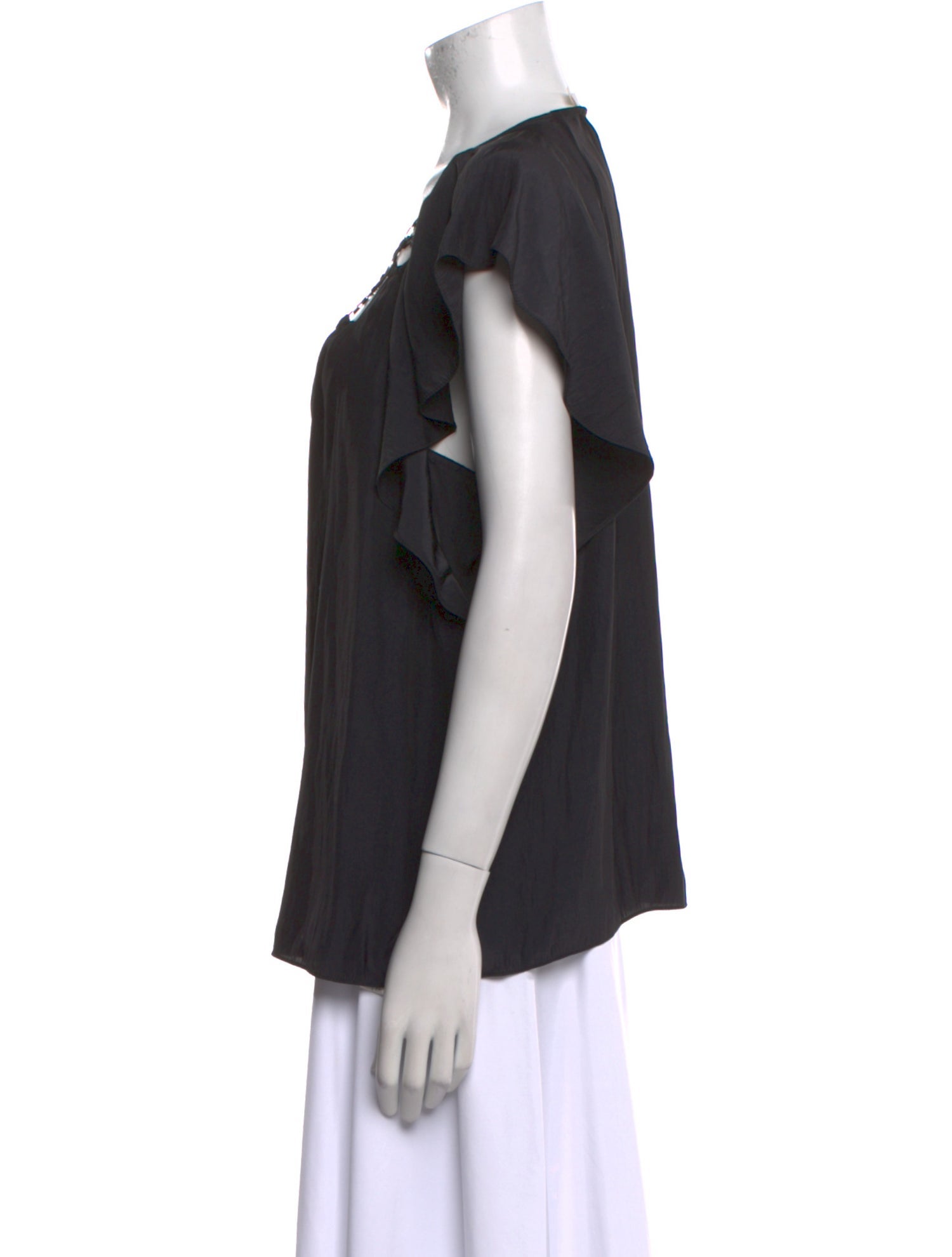 Ramy Brook Scoop Neck Short Sleeve Blouse