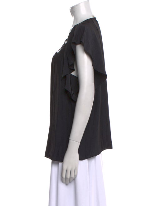 Ramy Brook Scoop Neck Short Sleeve Blouse