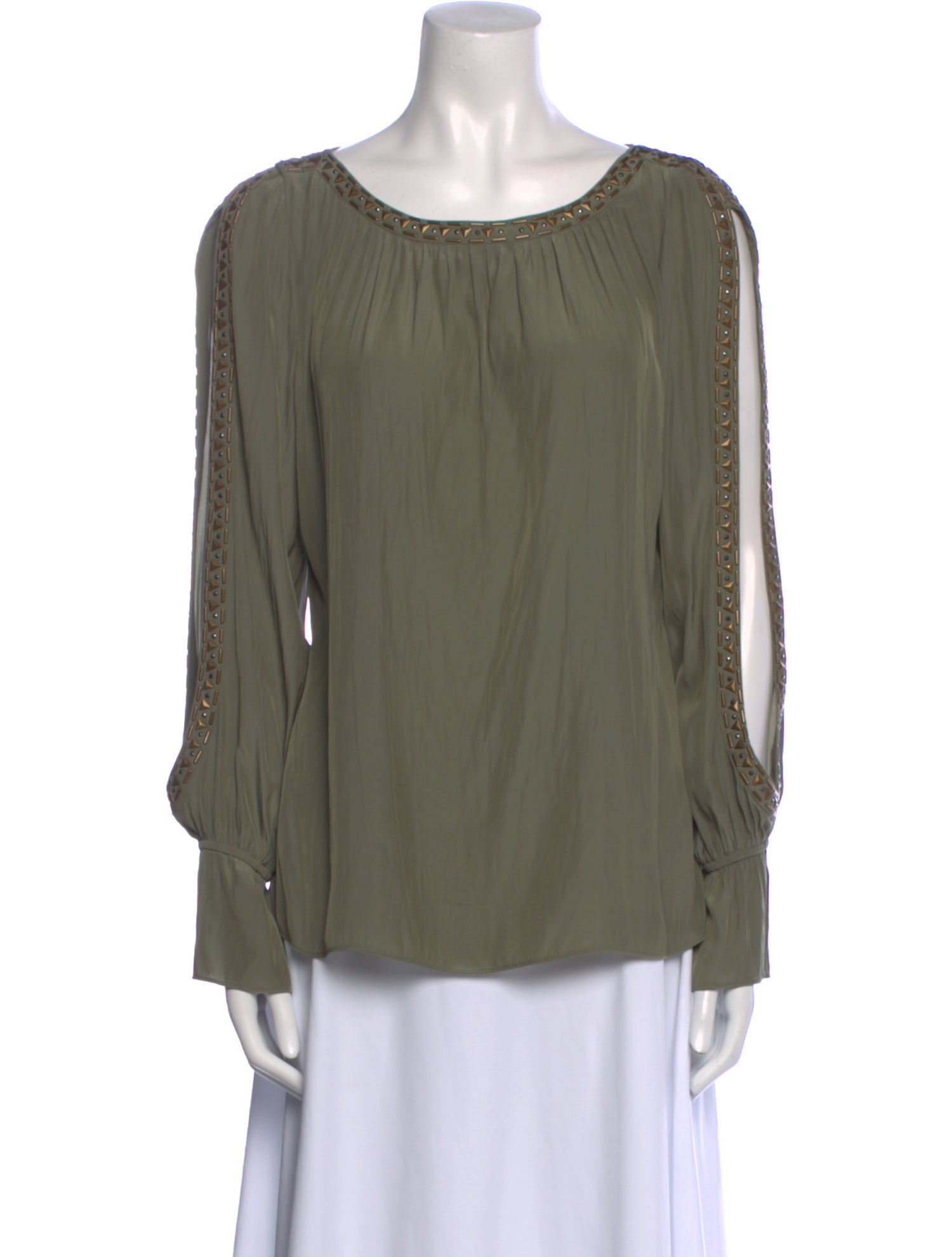 Ramy Brook Scoop Neck Long Sleeve Blouse
