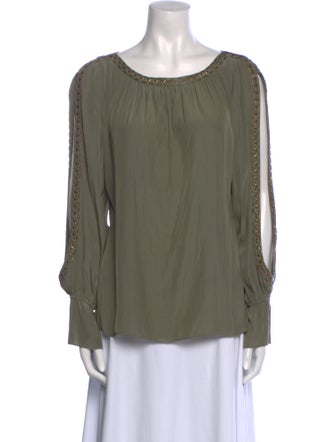 Ramy Brook Scoop Neck Long Sleeve Blouse
