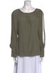 Ramy Brook Scoop Neck Long Sleeve Blouse