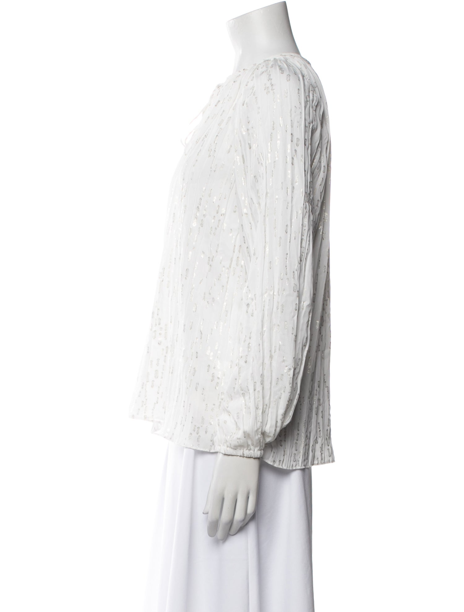 Ramy Brook Striped Mock Neck Blouse