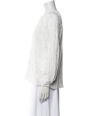 Ramy Brook Striped Mock Neck Blouse