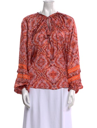 Ramy Brook Paisley Print V-Neck Blouse