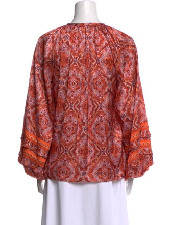 Ramy Brook Paisley Print V-Neck Blouse