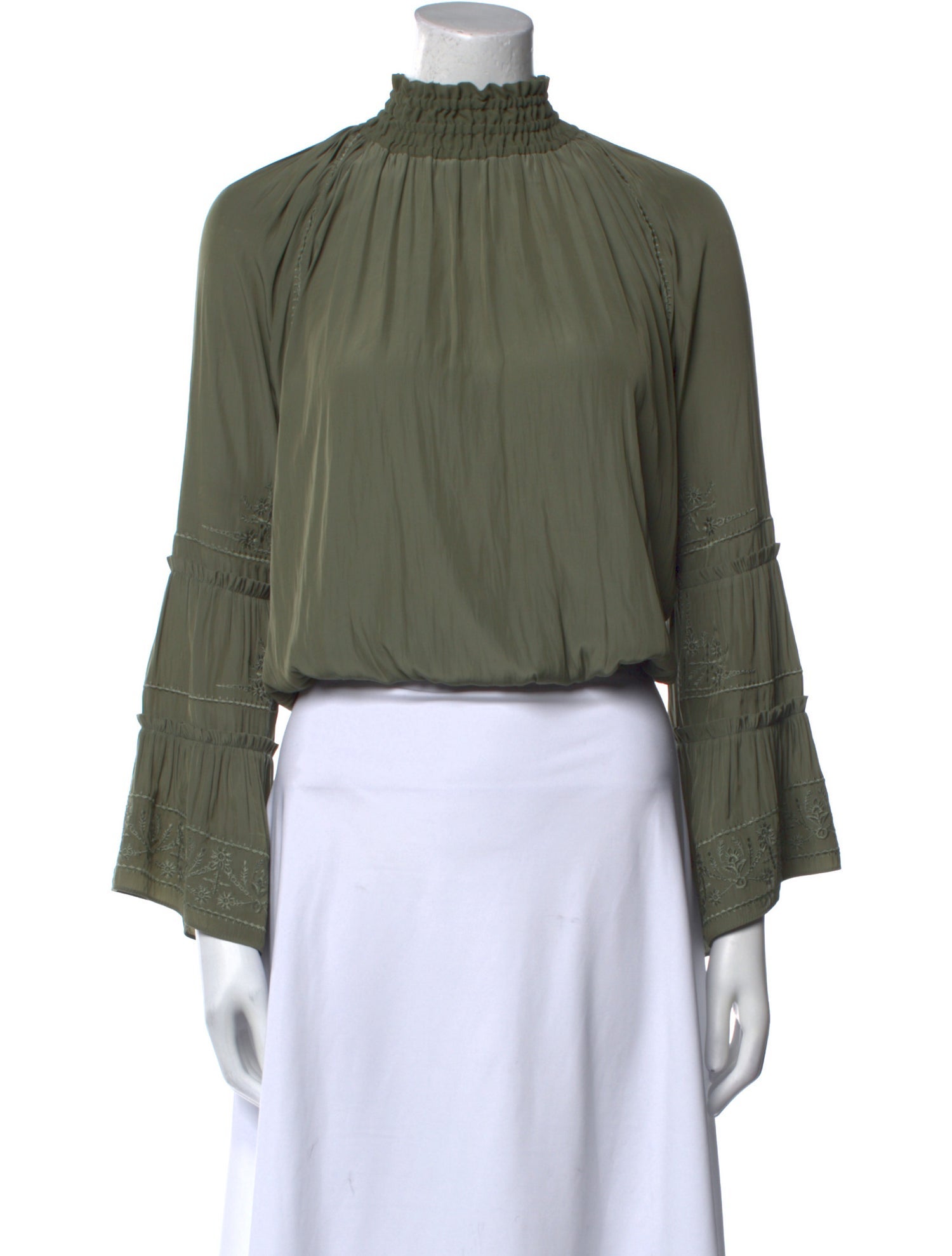 Ramy Brook Mock Neck Long Sleeve Blouse
