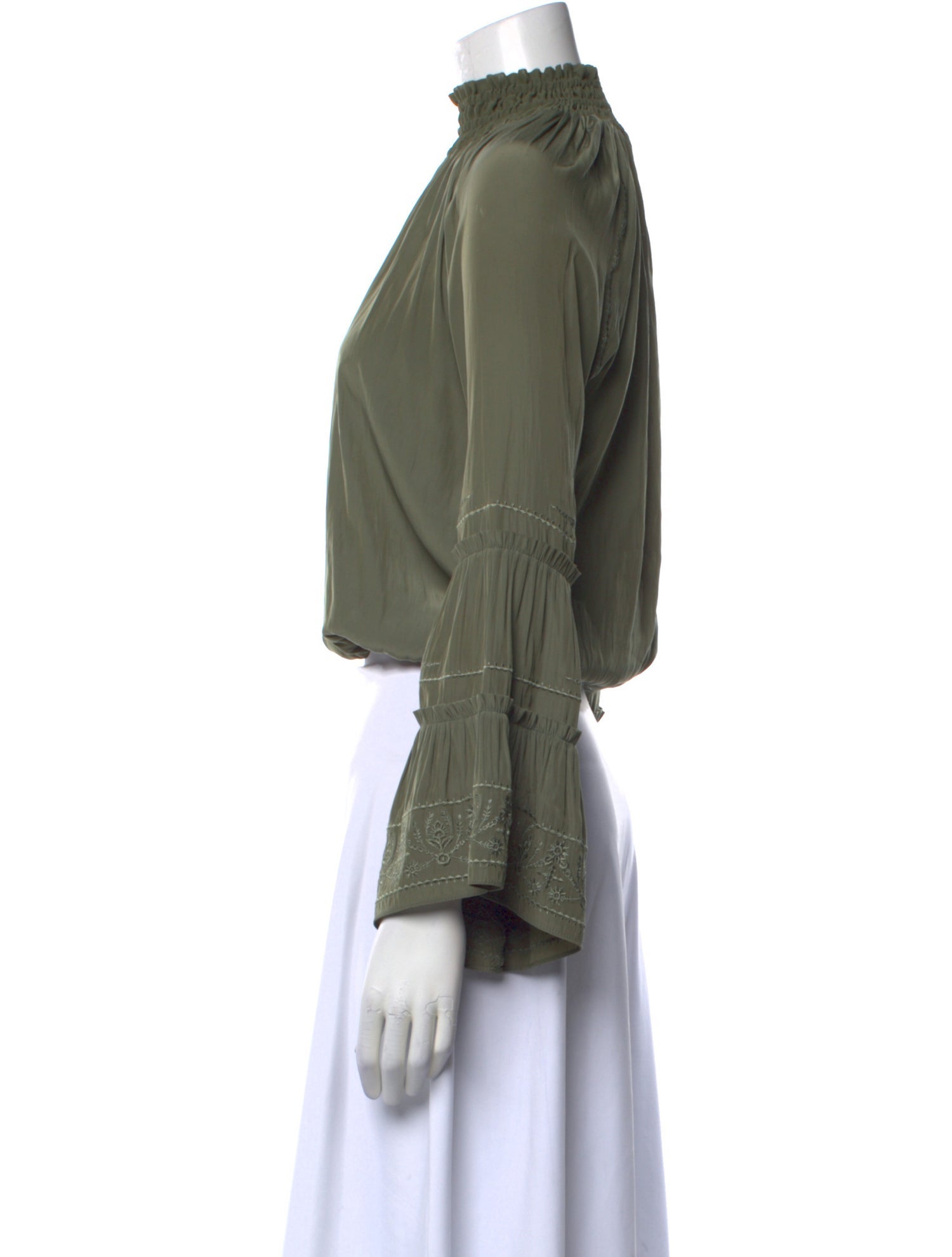 Ramy Brook Mock Neck Long Sleeve Blouse