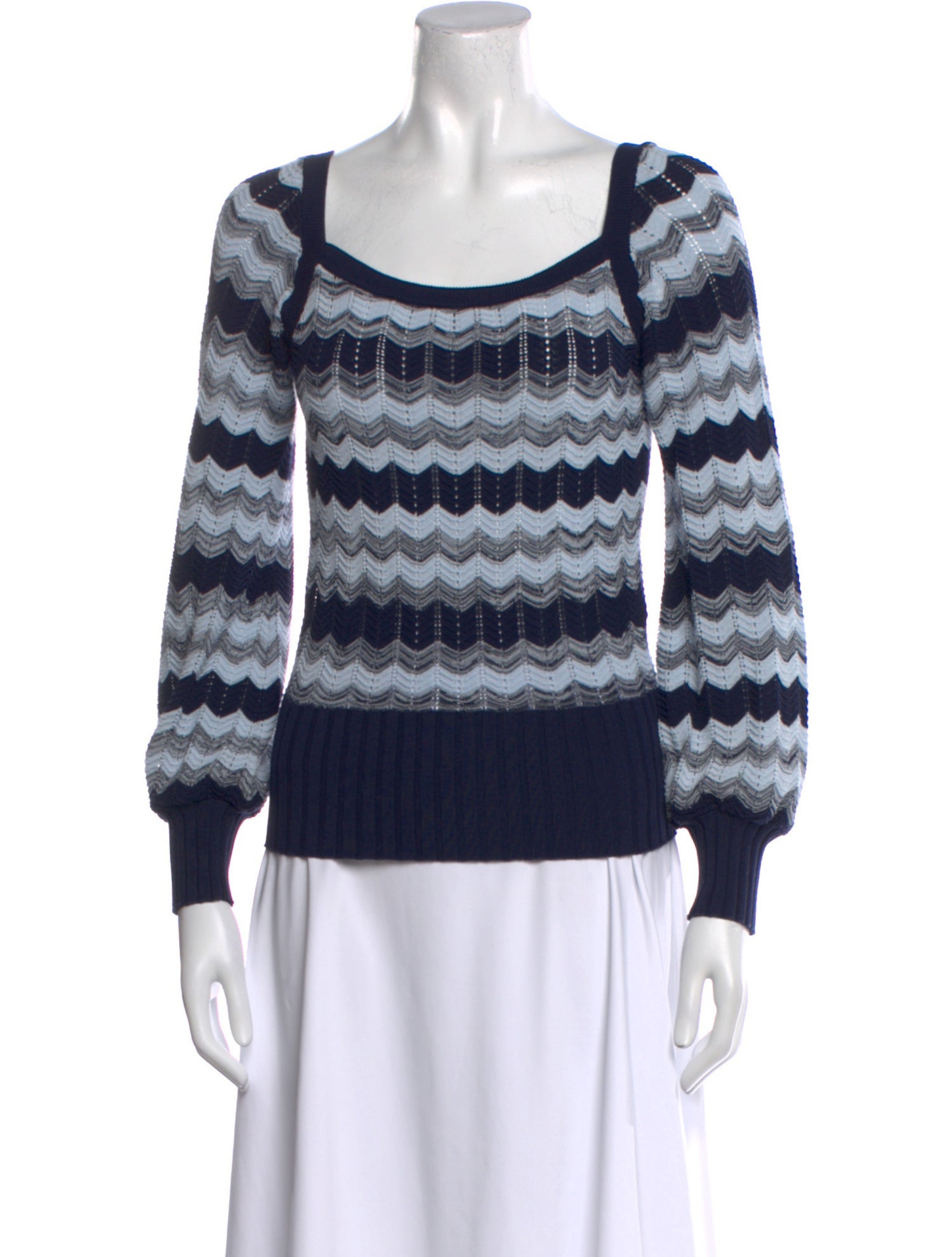 Ramy Brook Striped Scoop Neck Sweater