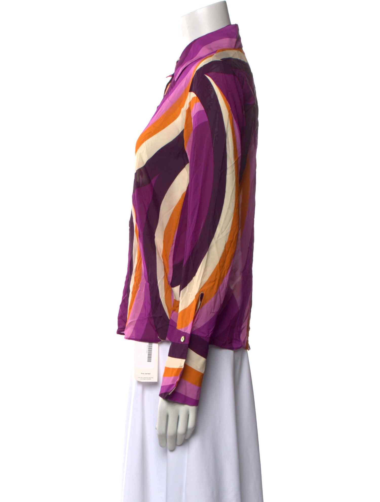 Ramy Brook Printed Long Sleeve Button-Up Top