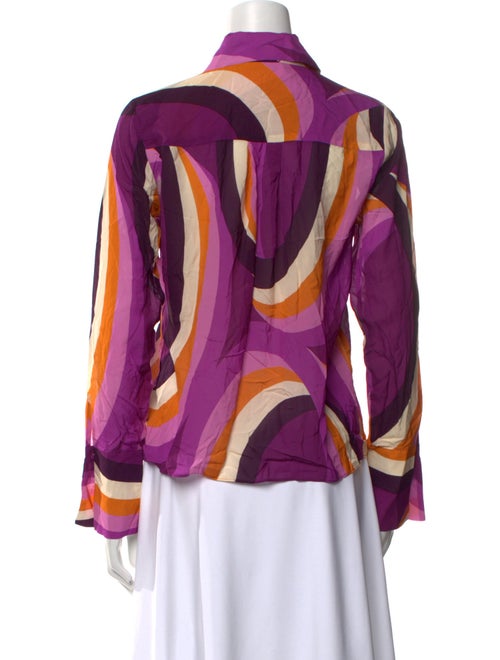 Ramy Brook Printed Long Sleeve Button-Up Top