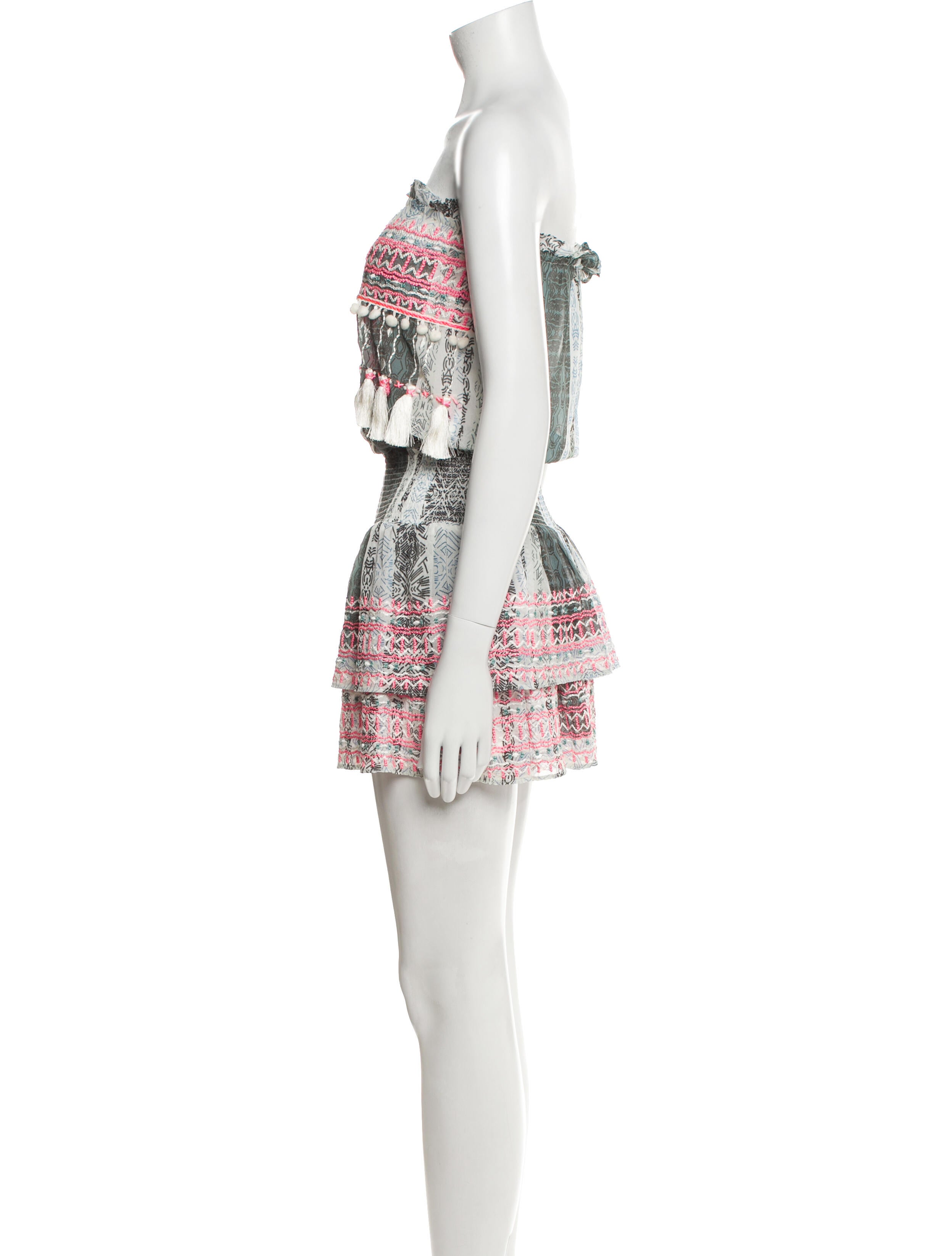 Ramy Brook Printed Tassel Accents Skirt Set