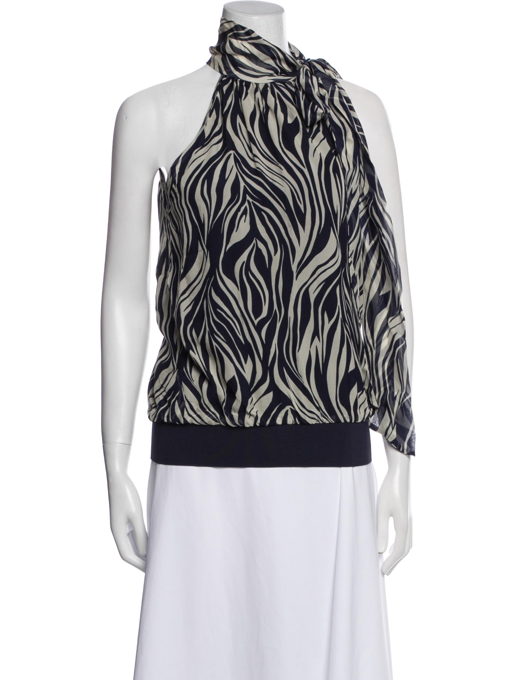 Ramy Brook Silk Animal Print Top