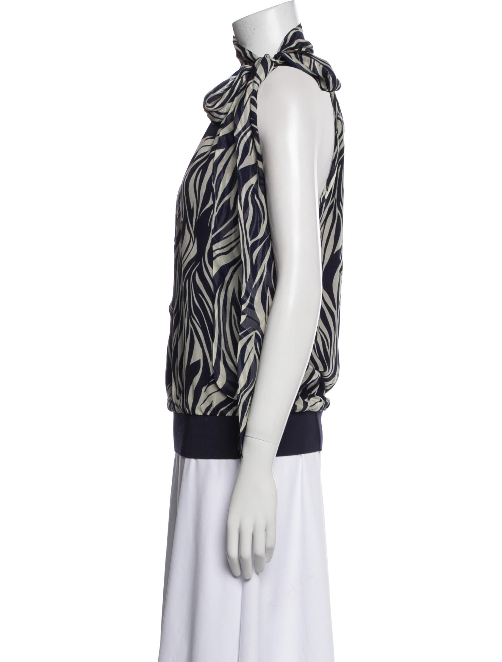 Ramy Brook Silk Animal Print Top