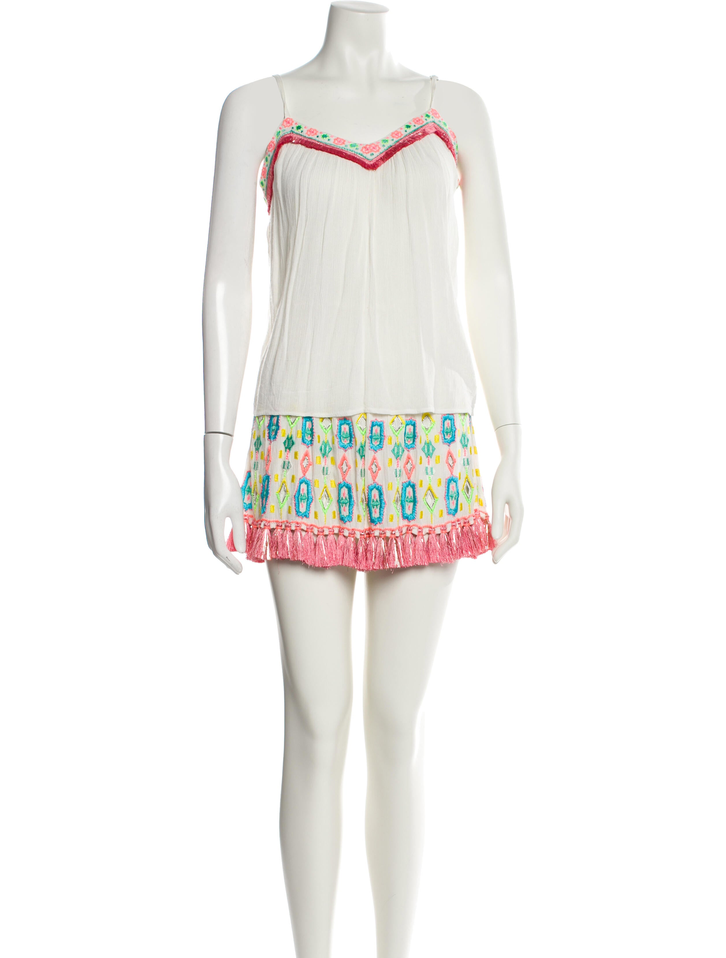 Ramy Brook Floral Print Glitter Accents Skirt Set