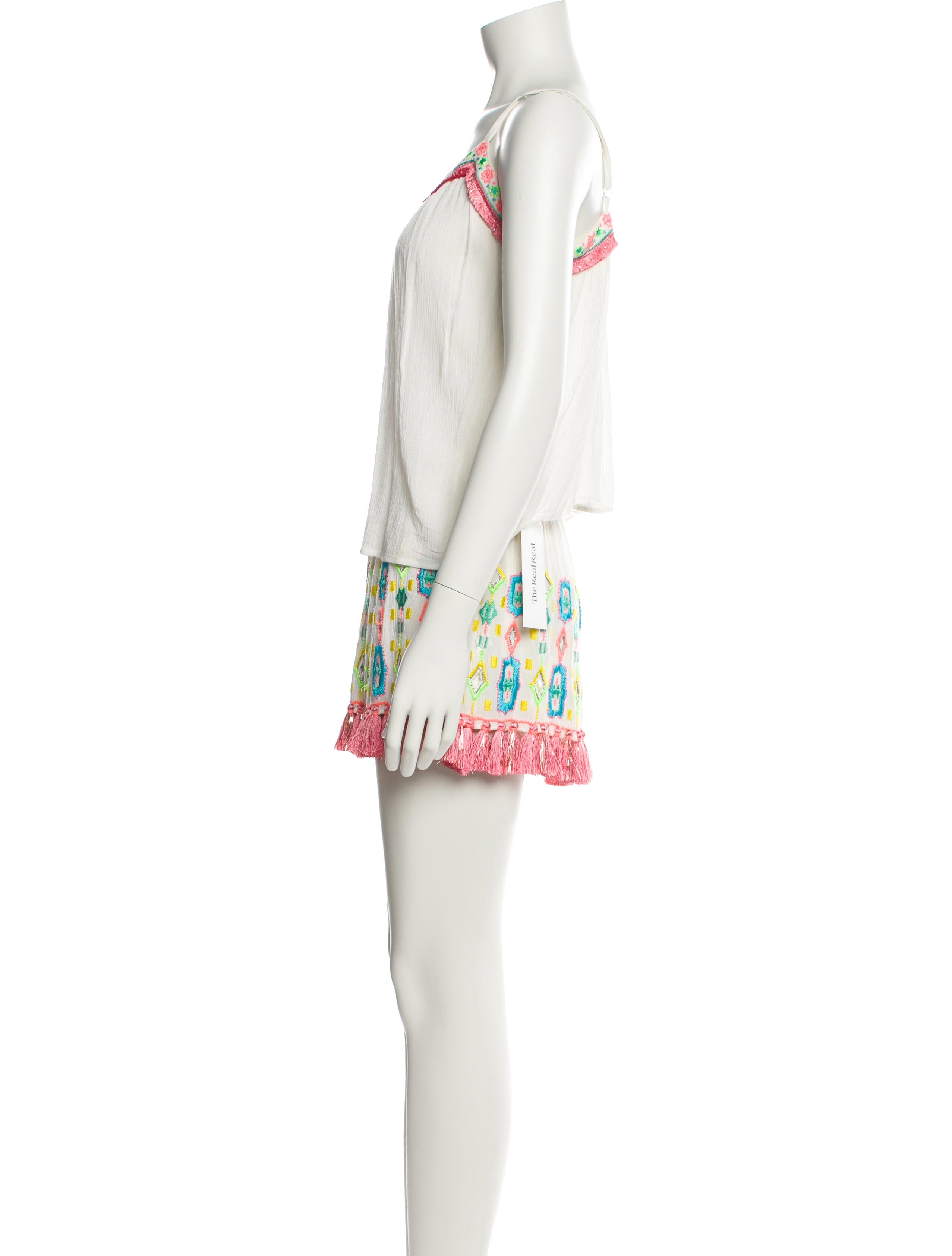 Ramy Brook Floral Print Glitter Accents Skirt Set