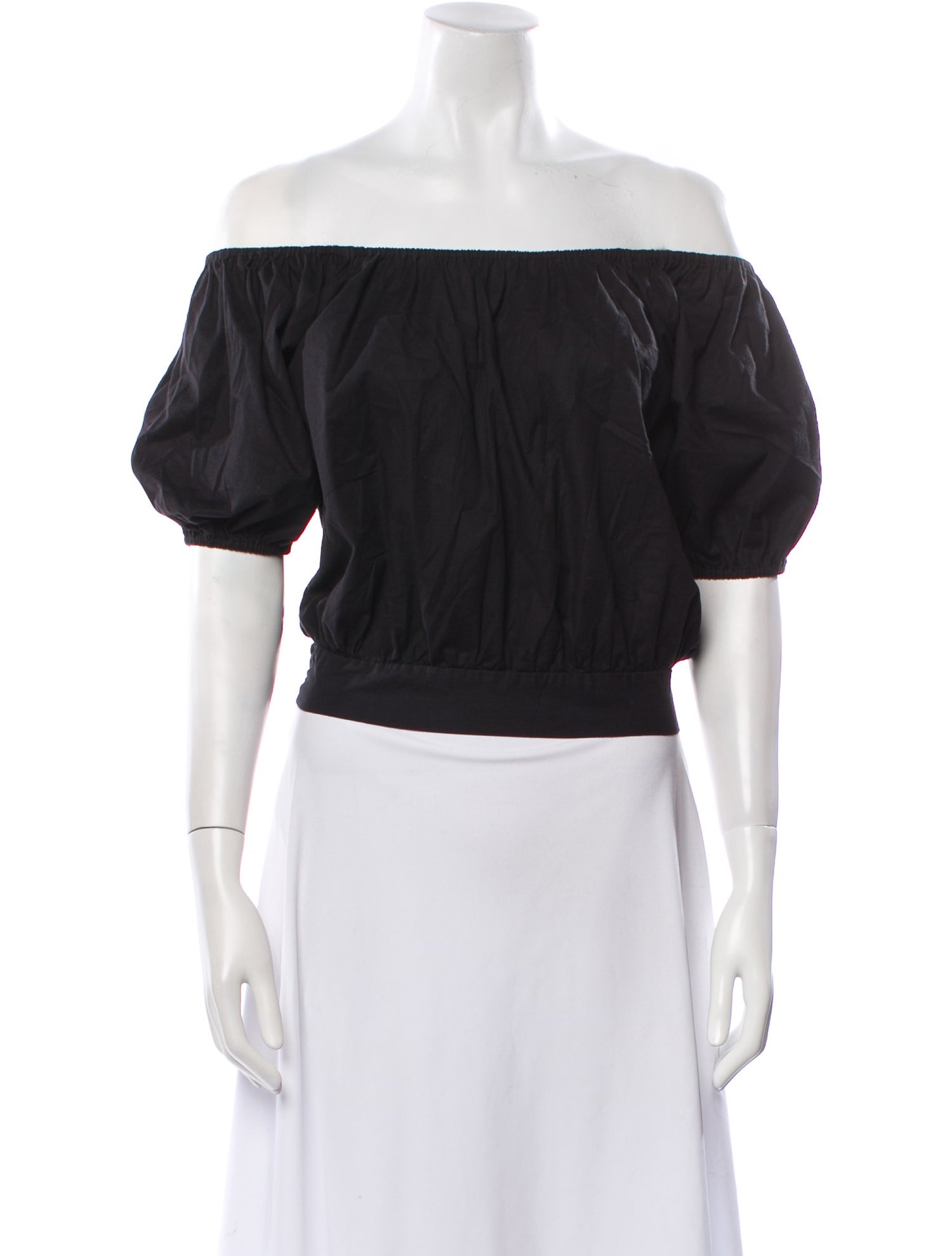 Ramy Brook Off-The-Shoulder Short Sleeve Crop Top