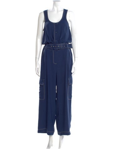 Pre-owned Ramy Brook Scoop Neck Jumpsuit In Blue