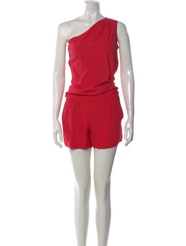 Pre-owned Ramy Brook Silk One-shoulder Romper In Pink