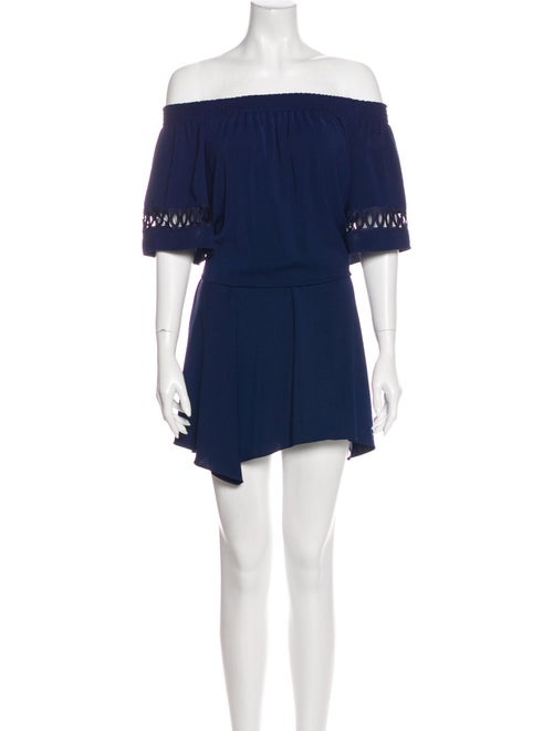 Ramy Brook Off-The-Shoulder Mini Dress Blue