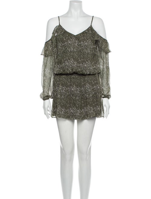 Ramy Brook Silk Mini Dress Green