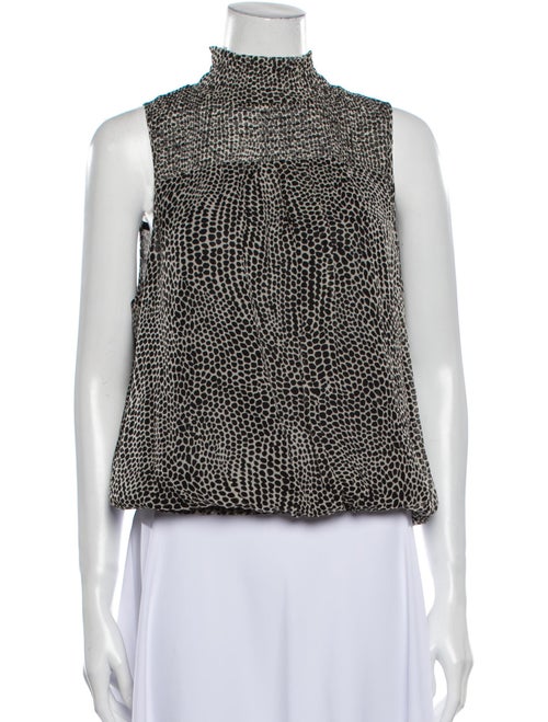 Ramy Brook Silk Animal Print Blouse Black