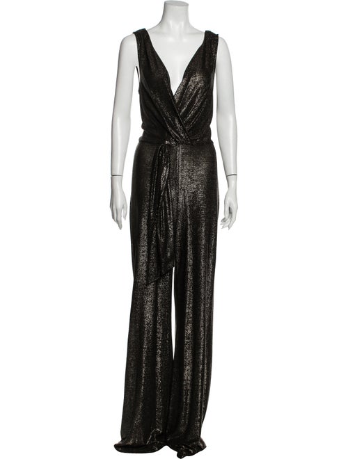 Ramy Brook Plunge Neckline Jumpsuit Metallic